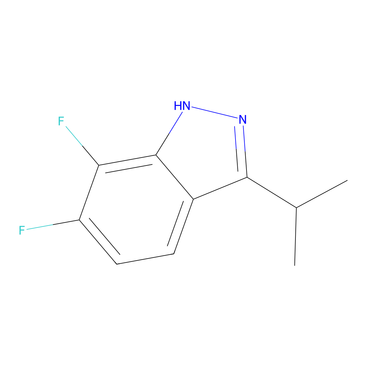 6,7-Difluoro-3-isopropyl-1H-indazole molecular structure, CAS 1415740-60-1