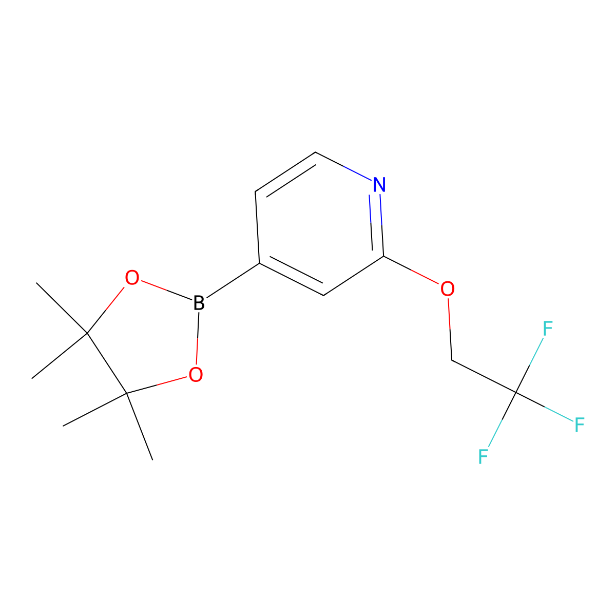 4-(4,4,5,5-Tetramethyl-1,3,2-dioxaborolan-2-yl)-2-(2,2,2-trifluoroethoxy)pyridine molecular structure, CAS 1415748-20-7