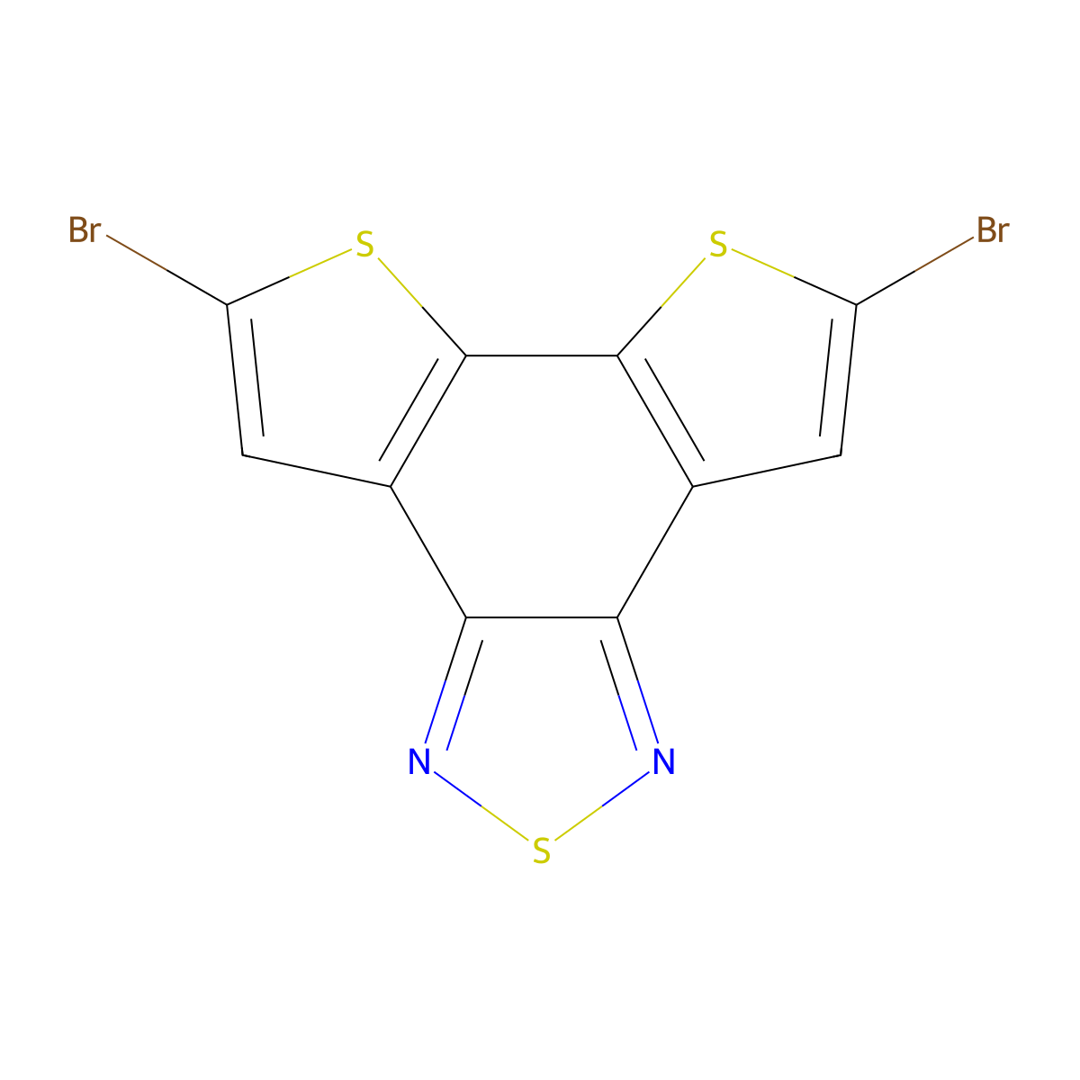 5,8-Dibromodithieno[3',2':3,4;2'',3'':5,6]benzo[1,2-c][1,2,5]thiadiazole molecular structure, CAS 1415761-37-3