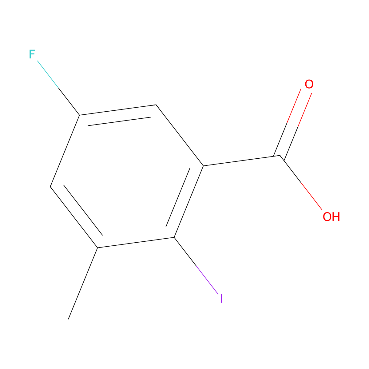 5-Fluoro-2-iodo-3-methylbenzoic acid molecular structure, CAS 1415764-25-8