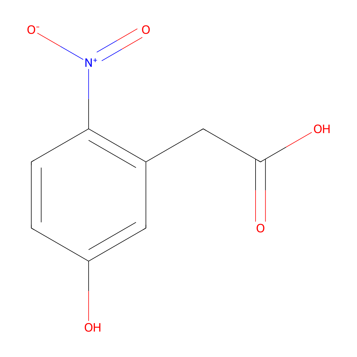 2-(5-Hydroxy-2-nitrophenyl)acetic acid molecular structure, CAS 141577-22-2