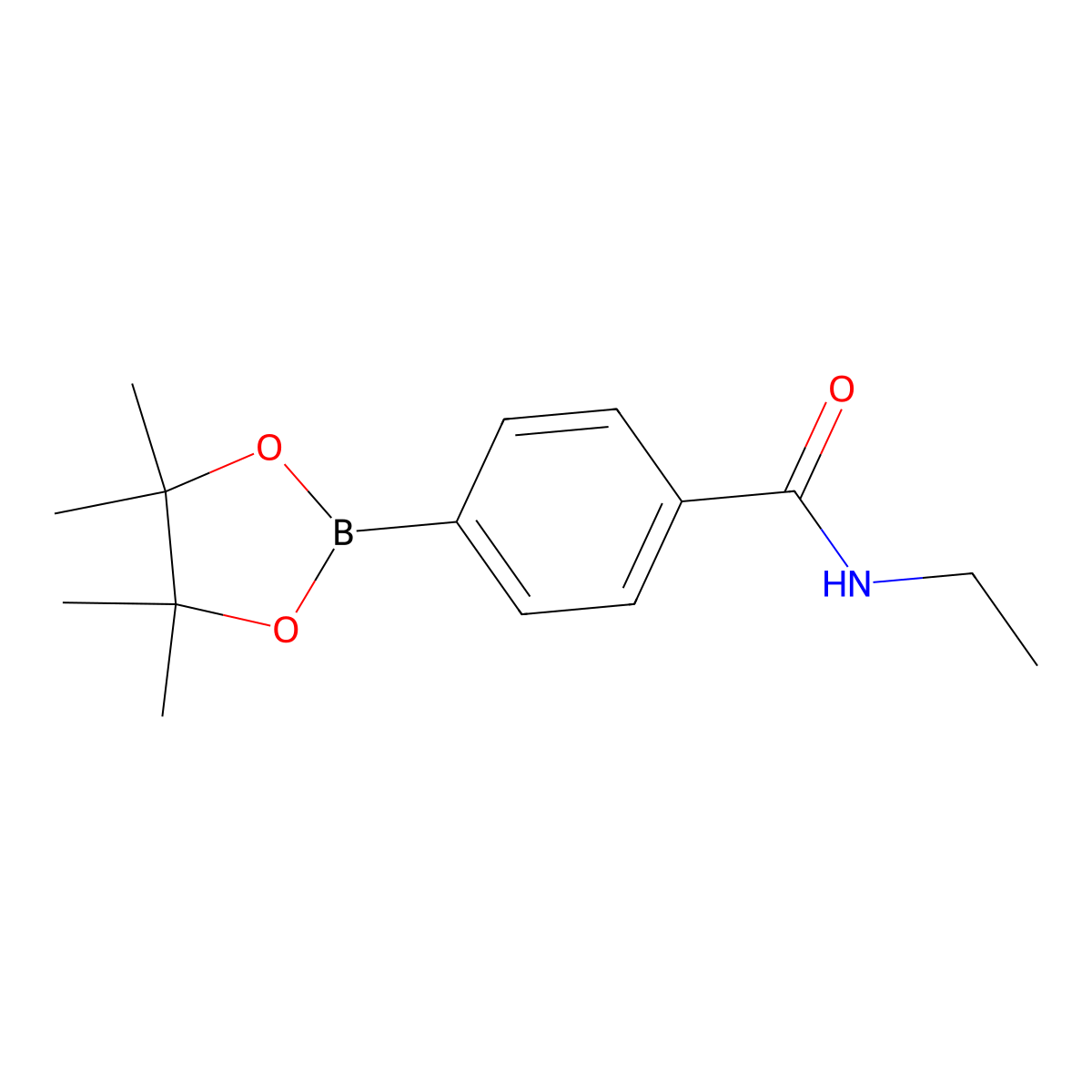 N-ethyl-4-(4,4,5,5-tetramethyl-1,3,2-dioxaborolan-2-yl)benzamide molecular structure, CAS 1415793-72-4