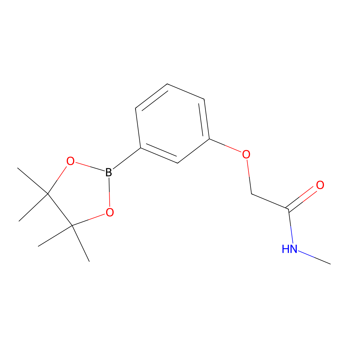 N-methyl-2-(3-(4,4,5,5-tetramethyl-1,3,2-dioxaborolan-2-yl)phenoxy)acetamide molecular structure, CAS 1415793-73-5