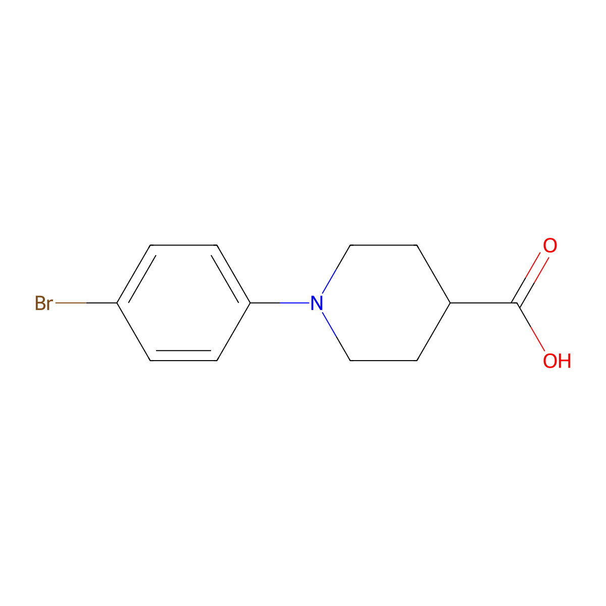 1-(4-Bromophenyl)piperidine-4-carboxylic acid molecular structure, CAS 1415794-23-8