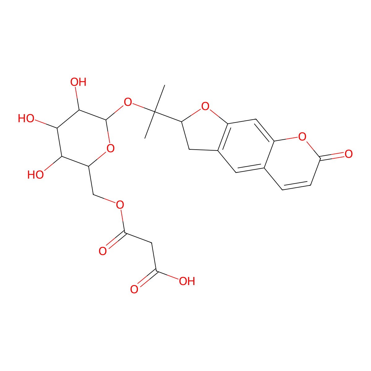 Nodakenetin-Glucose-malonic acid molecular structure, CAS 1415796-06-3