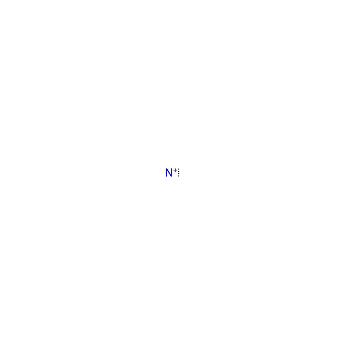 Nitrogen, ion (N1+) molecular structure, CAS 14158-23-7