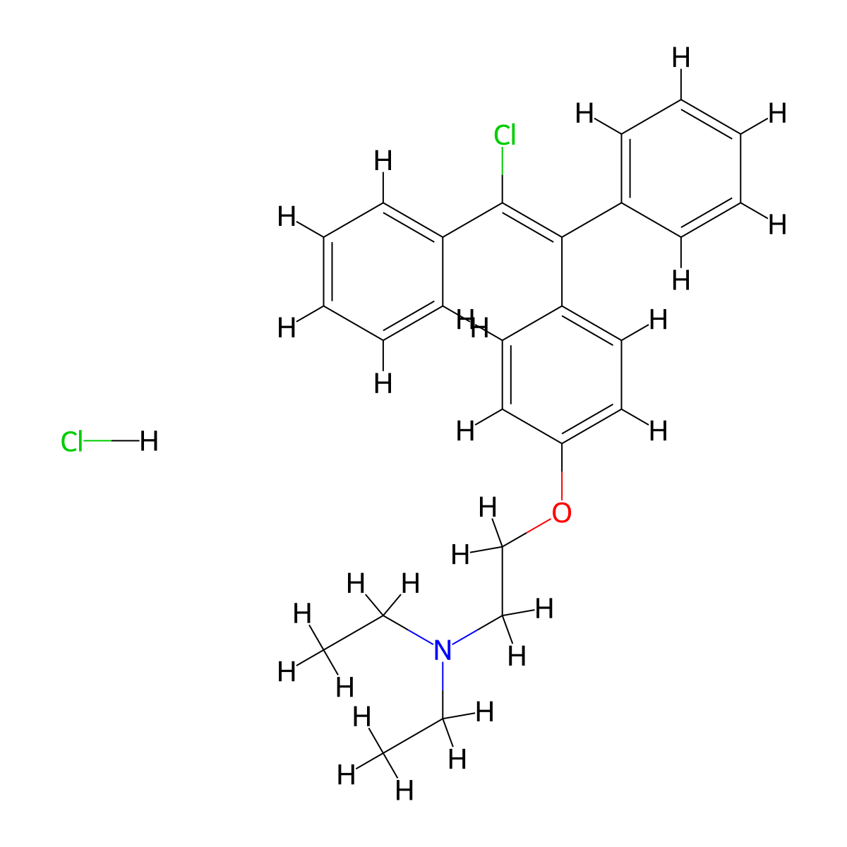 trans-Clomiphene Hydrochloride molecular structure, CAS 14158-65-7