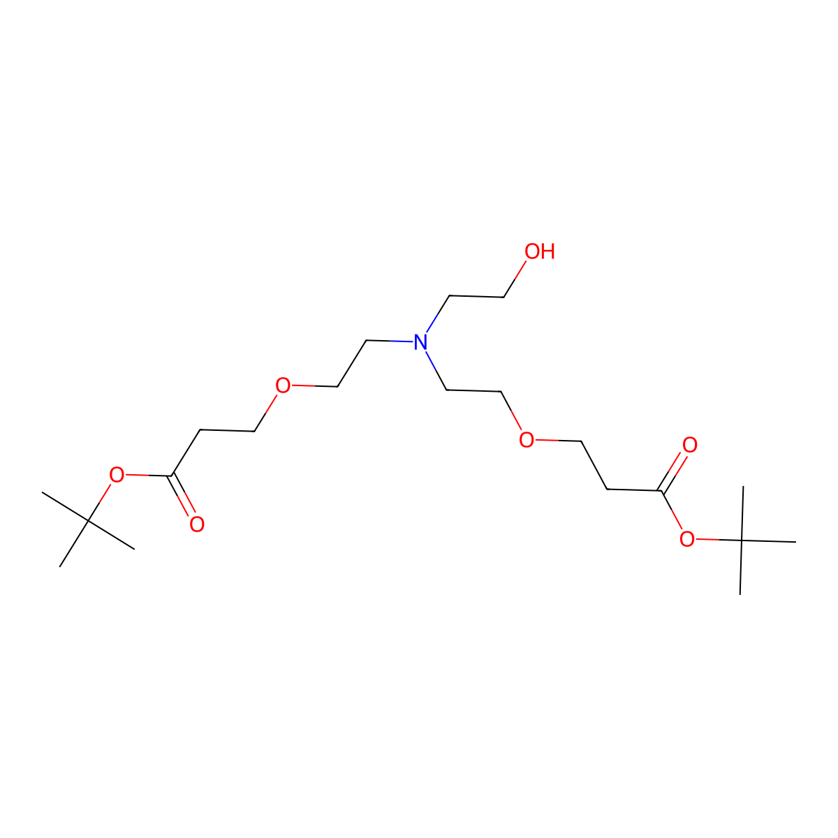 Hydroxy-Amino-bis(PEG1-C2-Boc) molecular structure, CAS 1415800-34-8