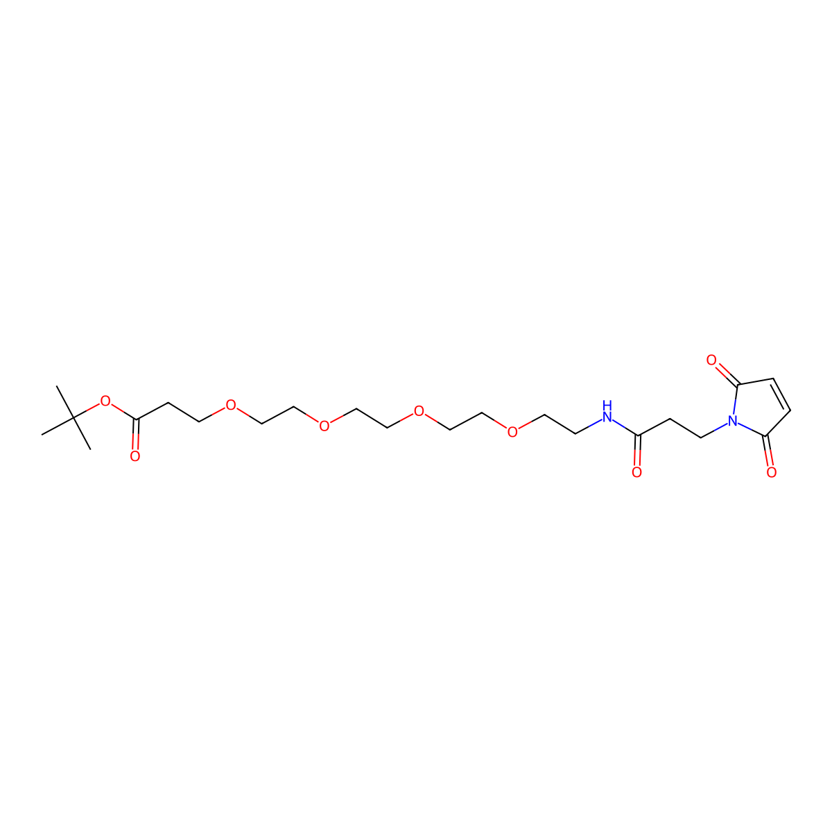 Mal-Amido-PEG4-t-butyl ester molecular structure, CAS 1415800-35-9