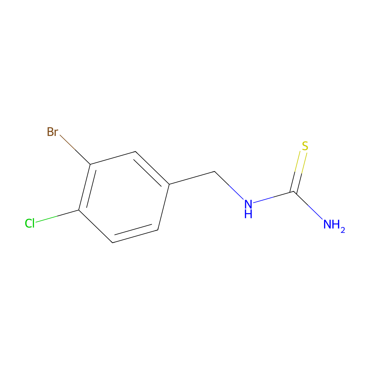 1-(3-Bromo-4-chlorobenzyl)thiourea molecular structure, CAS 1415800-36-0