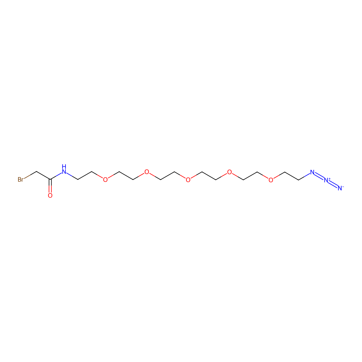Bromoacetamido-PEG5-azide molecular structure, CAS 1415800-37-1