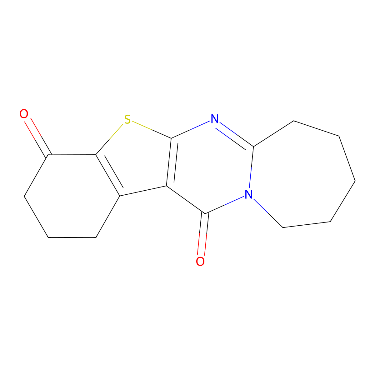 2,3,8,9,10,11-Hexahydro[1]benzothieno[2',3':4,5]pyrimido[1,2-a]azepine-4,13(1H,7H)-dione molecular structure, CAS 141581-80-8