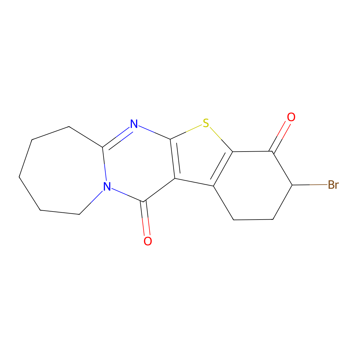 3-Bromo-2,3,8,9,10,11-hexahydro[1]benzothieno[2',3':4,5]pyrimido[1,2-a]azepine-4,13(1H,7H)-dione molecular structure, CAS 141581-83-1