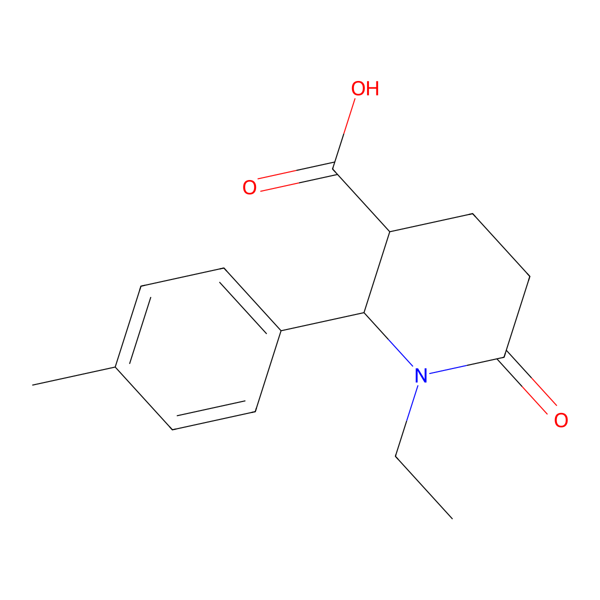 (2S,3S)-1-Ethyl-6-oxo-2-(p-tolyl)piperidine-3-carboxylic acid molecular structure, CAS 1415811-48-1