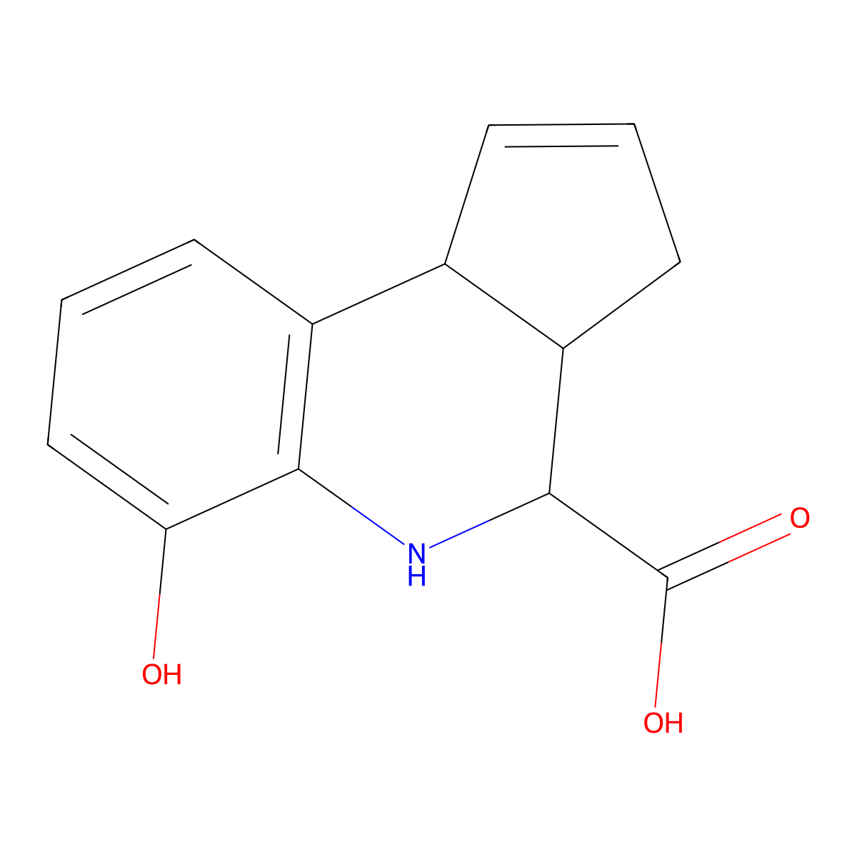 6-Hydroxy-3a,4,5,9b-tetrahydro-3H-cyclopenta[c]quinoline-4-carboxylic acid molecular structure, CAS 1415811-61-8