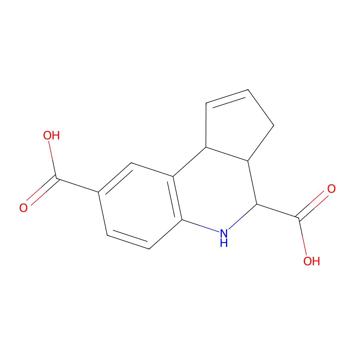 (3aR,4S,9bS)-3a,4,5,9b-tetrahydro-3H-cyclopenta[c]quinoline-4,8-dicarboxylic acid molecular structure, CAS 1415811-74-3