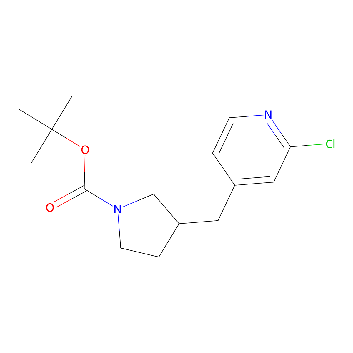 Tert-butyl 3-[(2-chloropyridin-4-YL)methyl]pyrrolidine-1-carboxylate molecular structure, CAS 1415812-15-5