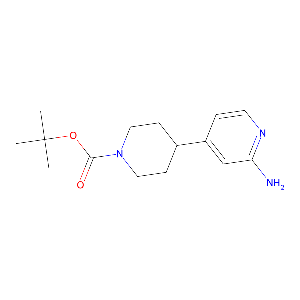 Tert-butyl 4-(2-aminopyridin-4-yl)piperidine-1-carboxylate molecular structure, CAS 1415812-95-1