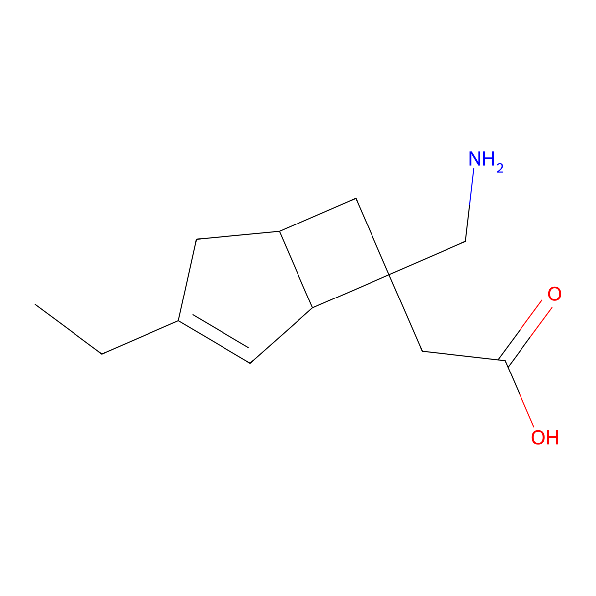 2-(6-(Aminomethyl)-3-ethylbicyclo[3.2.0]hept-3-en-6-yl)acetic acid molecular structure, CAS 1415817-35-4