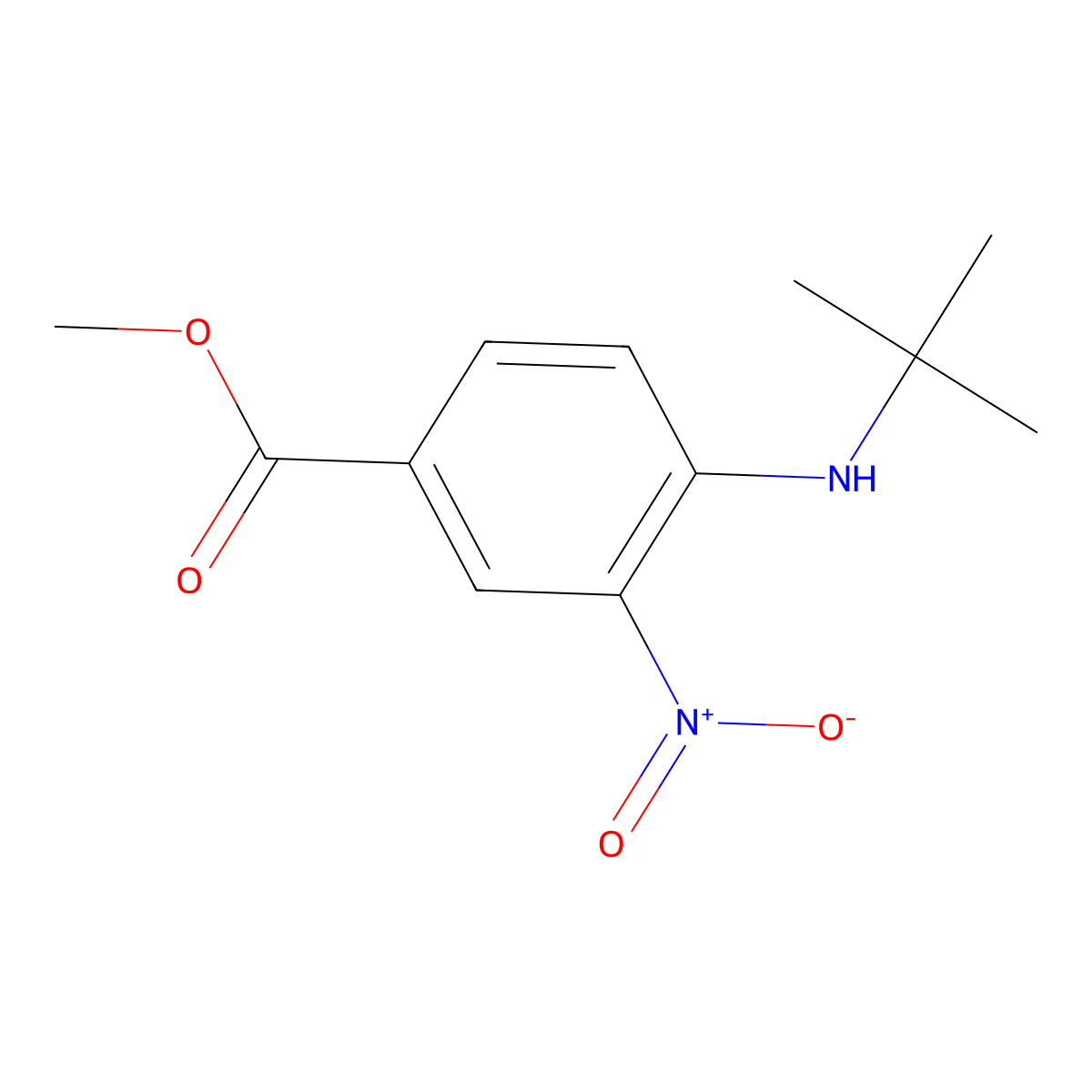 Methyl 4-(tert-butylamino)-3-nitrobenzoate molecular structure, CAS 1415819-82-7