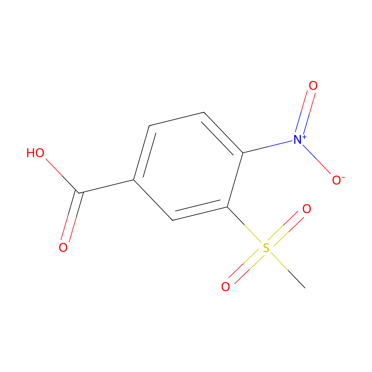 3-Methanesulfonyl-4-nitrobenzoic acid molecular structure, CAS 1415819-84-9