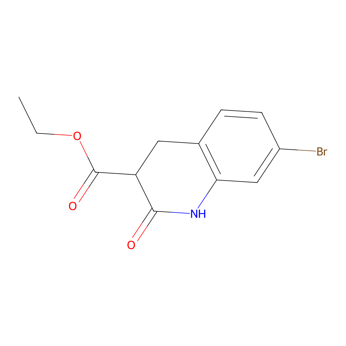 Ethyl 7-bromo-2-oxo-3,4-dihydro-1H-quinoline-3-carboxylate molecular structure, CAS 1415819-90-7