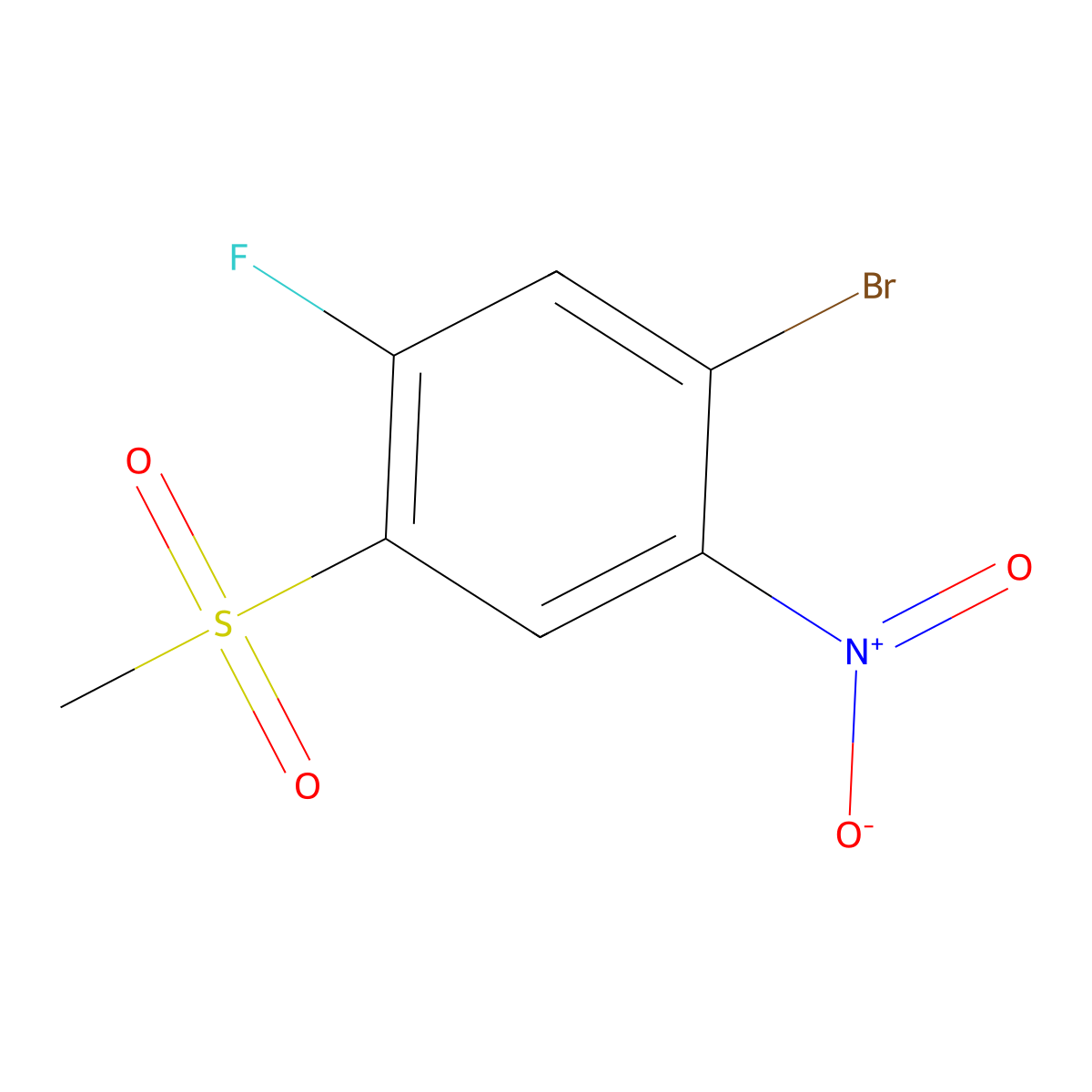 1-Bromo-5-fluoro-4-methanesulfonyl-2-nitrobenzene molecular structure, CAS 1415819-92-9