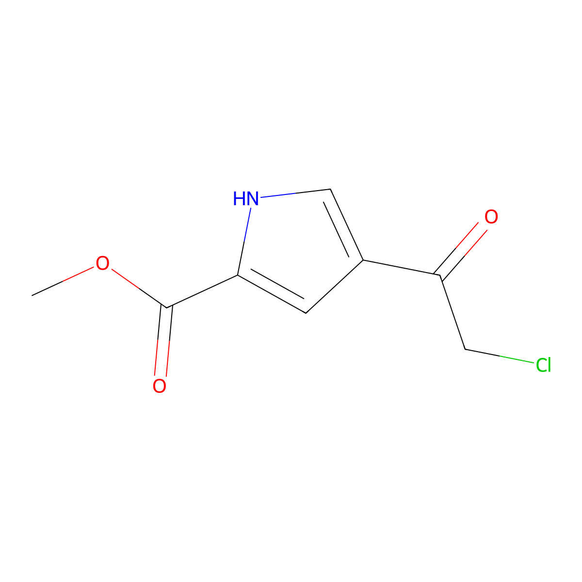 methyl 4-(2-chloroacetyl)-1H-pyrrole-2-carboxylate molecular structure, CAS 1415820-00-6