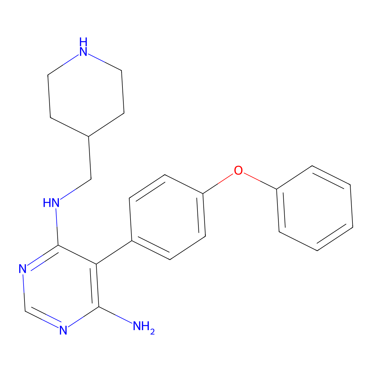 5-(4-phenoxyphenyl)-N4-(piperidin-4-ylmethyl)pyrimidine-4,6-diamine molecular structure, CAS 1415824-88-2