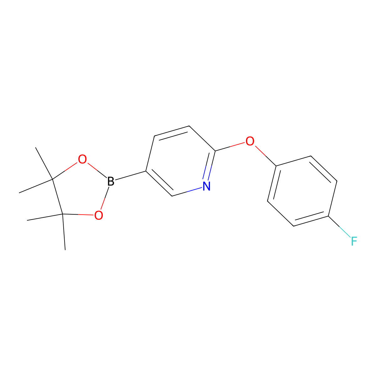 2-(4-Fluorophenoxy)-5-(4,4,5,5-tetramethyl-1,3,2-dioxaborolan-2-yl)pyridine molecular structure, CAS 1415825-03-4