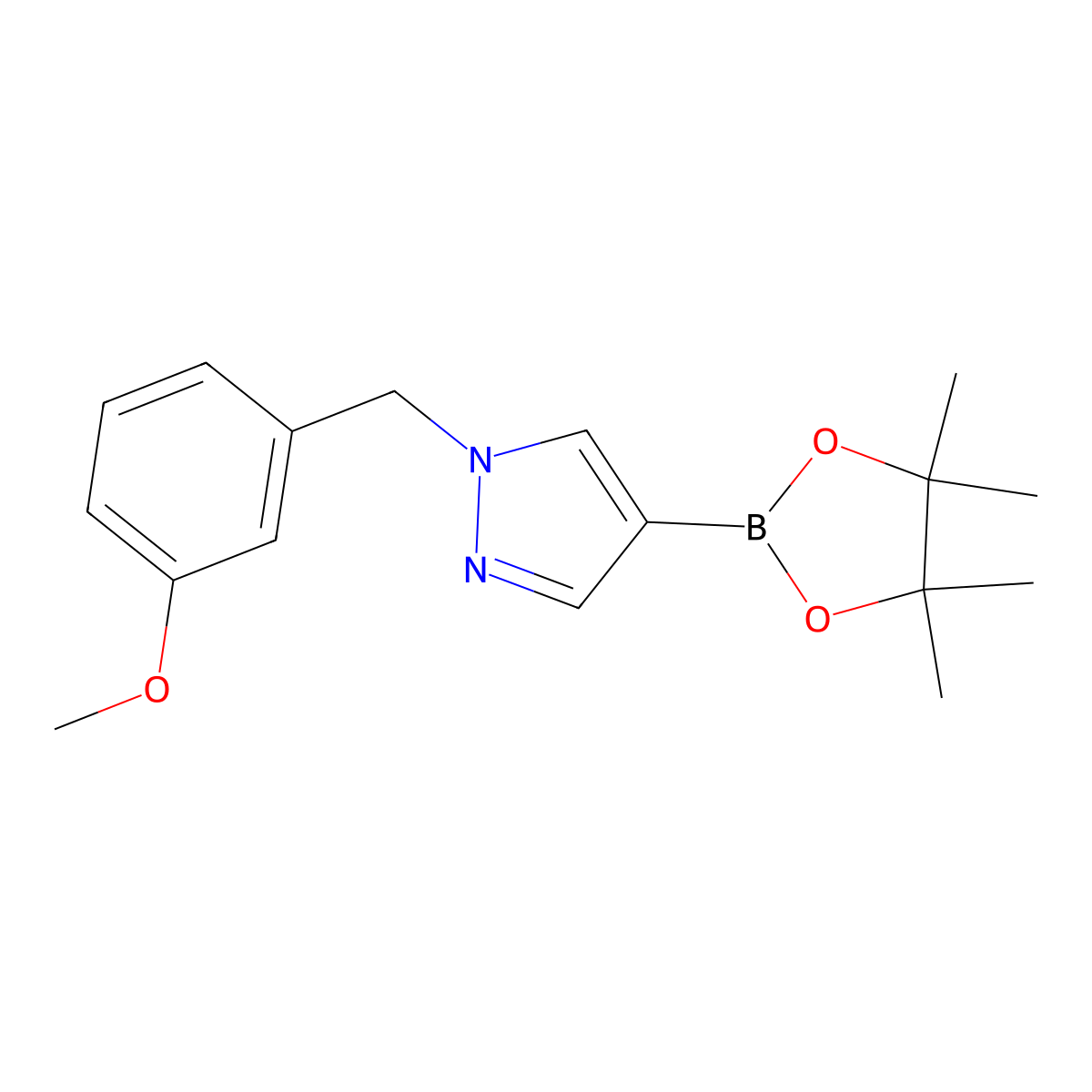 1-(3-methoxybenzyl)-4-(4,4,5,5-tetramethyl-1,3,2-dioxaborolan-2-yl)-1H-pyrazole molecular structure, CAS 1415825-09-0