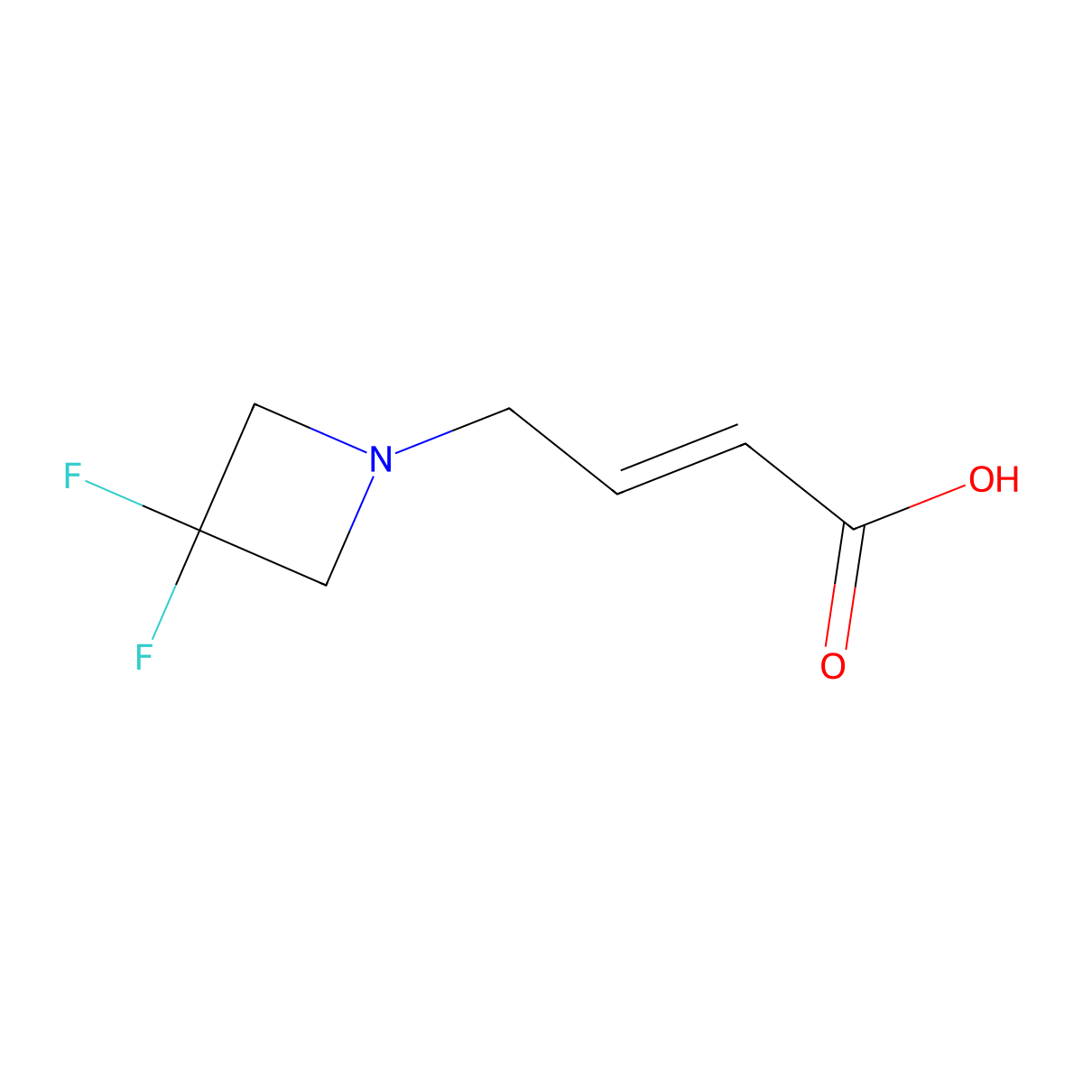 (E)-4-(3,3-difluoroazetidin-1-yl)but-2-enoic acid molecular structure, CAS 1415825-16-9