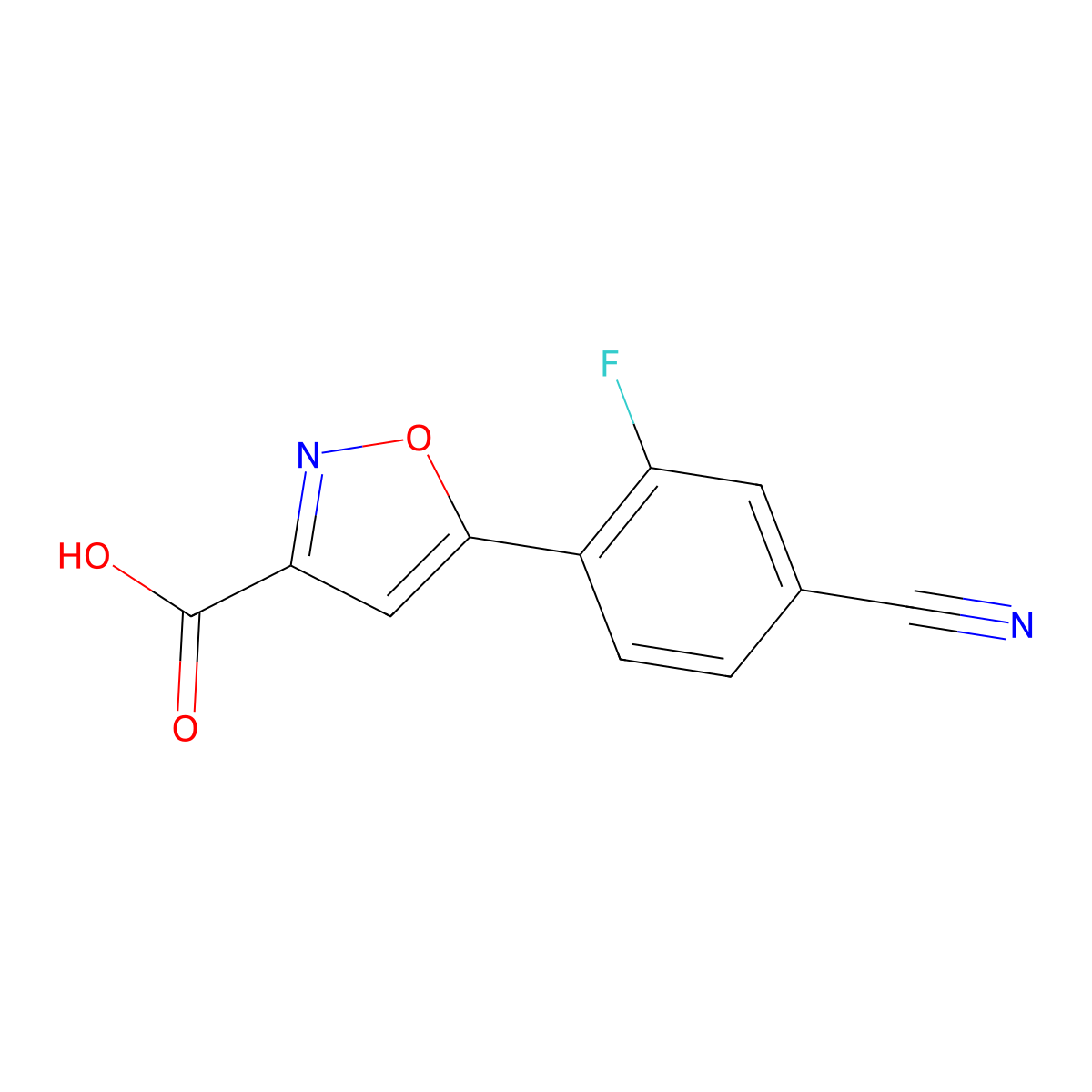 5-(4-Cyano-2-fluorophenyl)-1,2-oxazole-3-carboxylic acid molecular structure, CAS 1415836-74-6