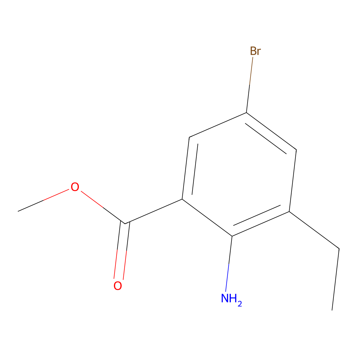 Methyl 2-amino-5-bromo-3-ethylbenzoate molecular structure, CAS 1415839-97-2