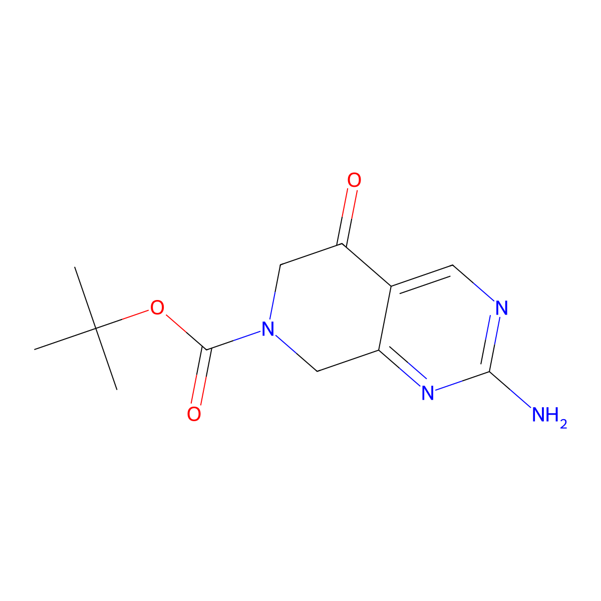 tert-Butyl 2-amino-5-oxo-5,6-dihydropyrido[3,4-d]pyrimidine-7(8H)-carboxylate molecular structure, CAS 1415841-20-1