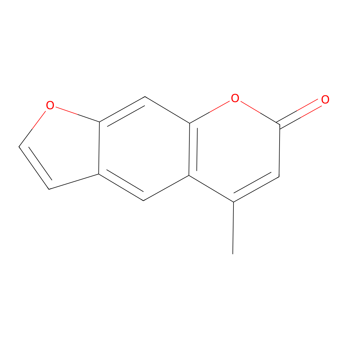 7H-Furo(3,2-g)(1)benzopyran-7-one, 5-methyl- molecular structure, CAS 14159-13-8