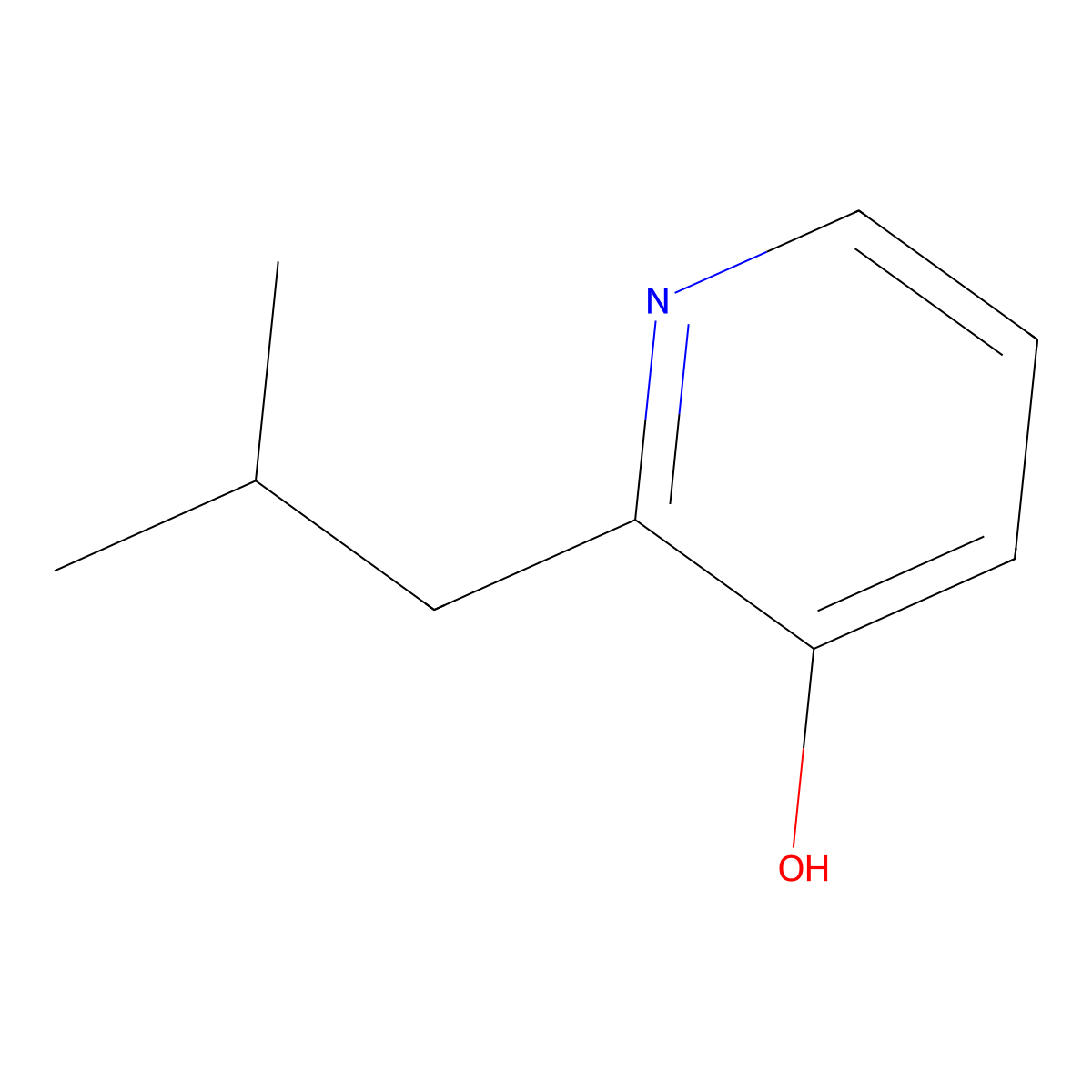 2-Isobutylpyridin-3-ol molecular structure, CAS 14159-53-6