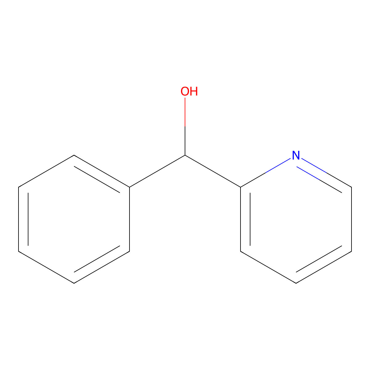 Phenyl(pyridin-2-yl)methanol molecular structure, CAS 14159-57-0