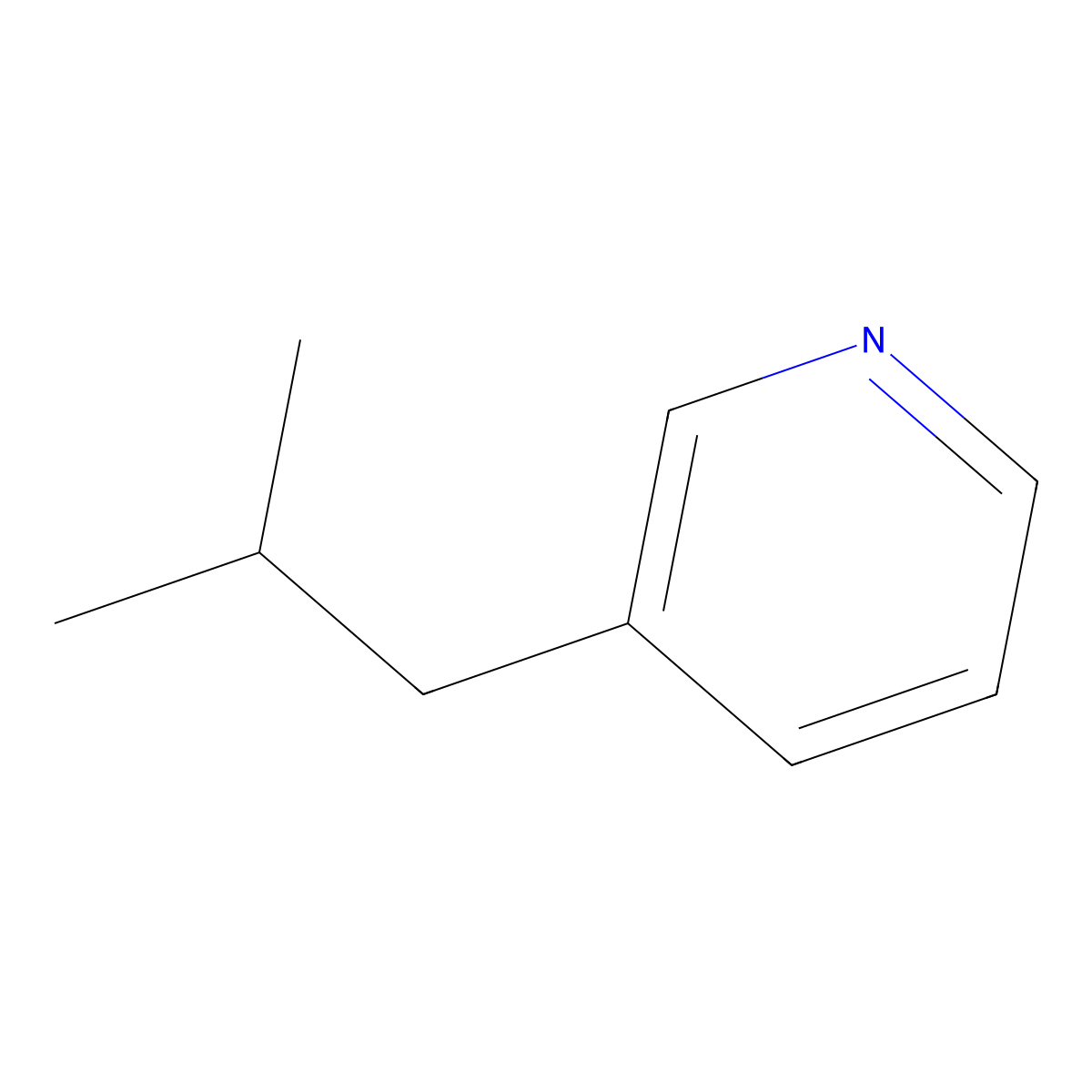 3-Isobutyl pyridine molecular structure, CAS 14159-61-6