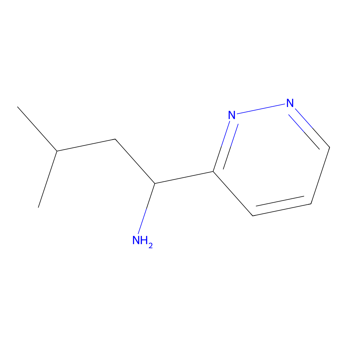 3-Methyl-1-(pyridazin-3-yl)butan-1-amine molecular structure, CAS 1415900-15-0