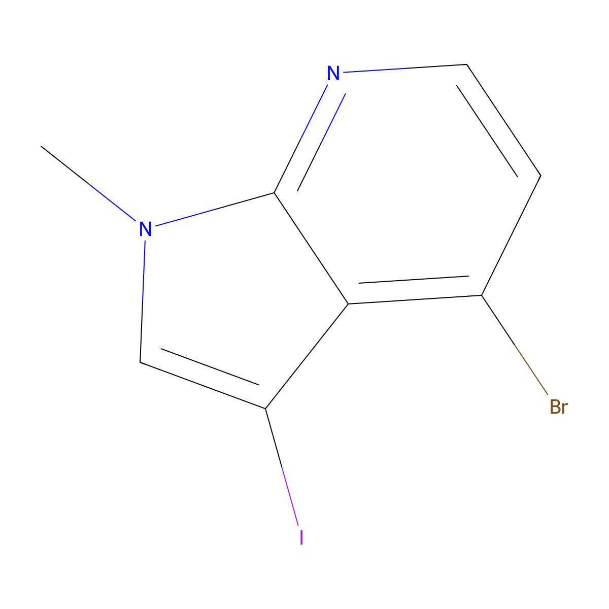 4-bromo-3-iodo-1-methyl-1H-pyrrolo[2,3-b]pyridine molecular structure, CAS 1415928-47-0