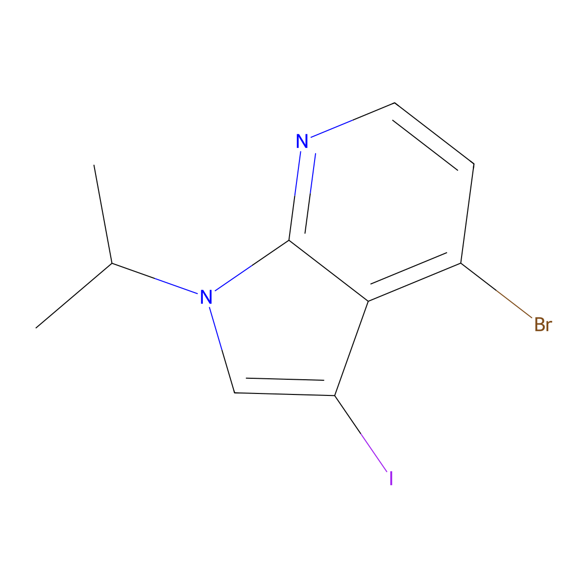 4-bromo-3-iodo-1-isopropyl-1H-pyrrolo[2,3-b]pyridine molecular structure, CAS 1415928-50-5