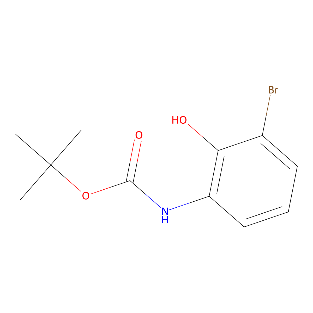 Tert-butyl (3-bromo-2-hydroxyphenyl)carbamate molecular structure, CAS 1415928-80-1