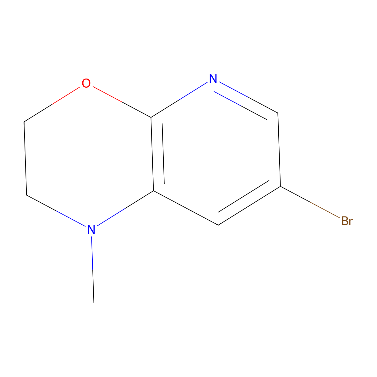 7-bromo-1-methyl-1H,2H,3H-pyrido[2,3-b][1,4]oxazine molecular structure, CAS 1415928-82-3