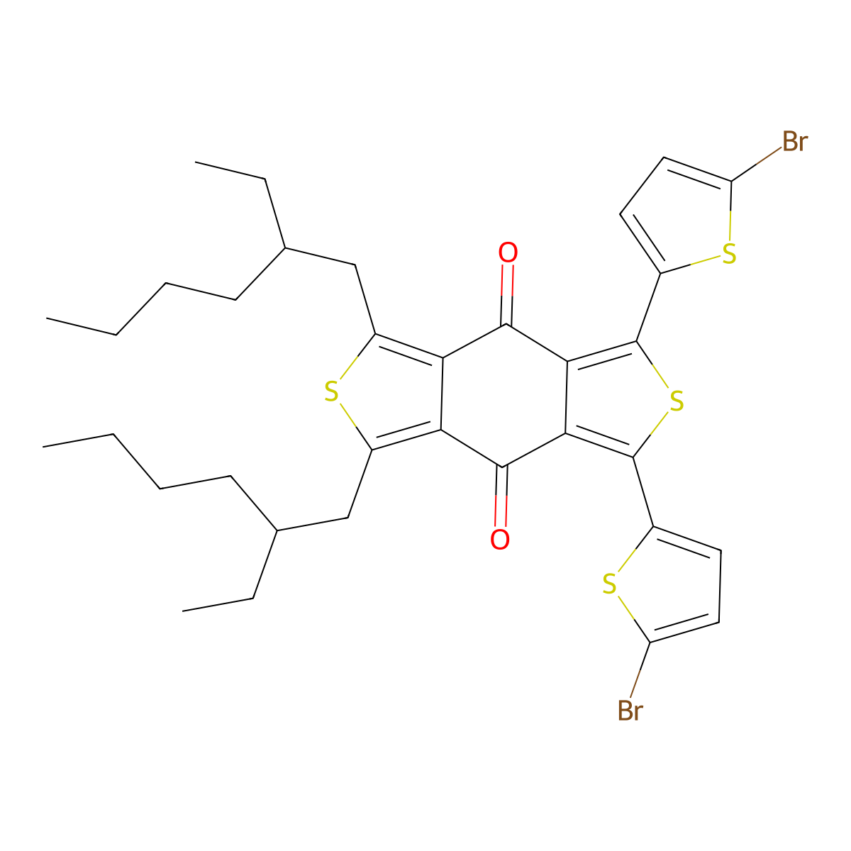 1,3-Bis(5-bromothiophen-2-yl)-5,7-bis(2-ethylhexyl)benzo[1,2-c:4,5-c']dithiophene-4,8-dione molecular structure, CAS 1415929-78-0