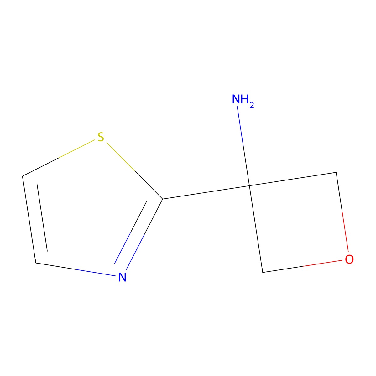 3-(1,3-Thiazol-2-yl)oxetan-3-amine molecular structure, CAS 1415959-66-8
