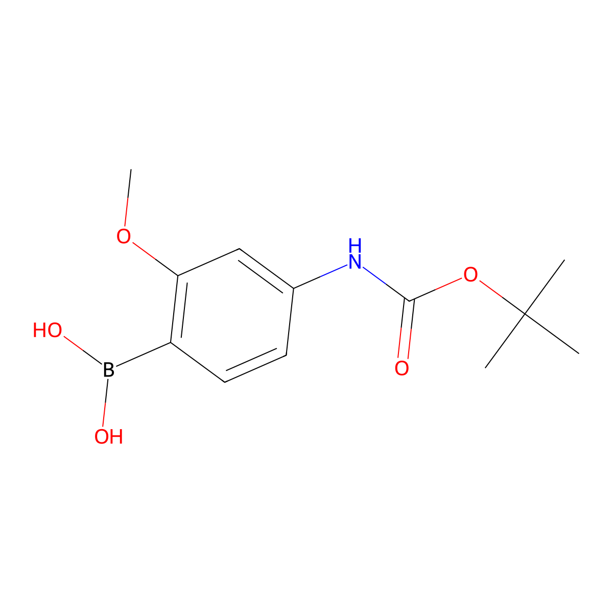 (4-{[(Tert-butoxy)carbonyl]amino}-2-methoxyphenyl)boronic acid molecular structure, CAS 1415960-58-5
