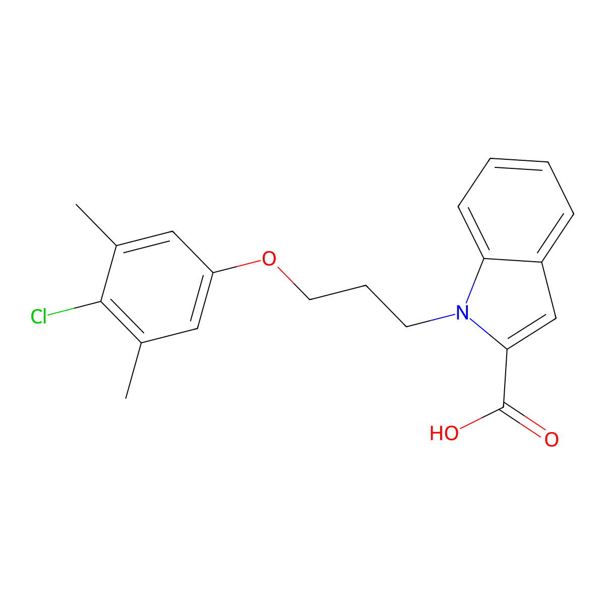 1-[3-(4-Chloro-3,5-dimethylphenoxy)propyl]-1H-indole-2-carboxylic acid molecular structure, CAS 1415968-63-6