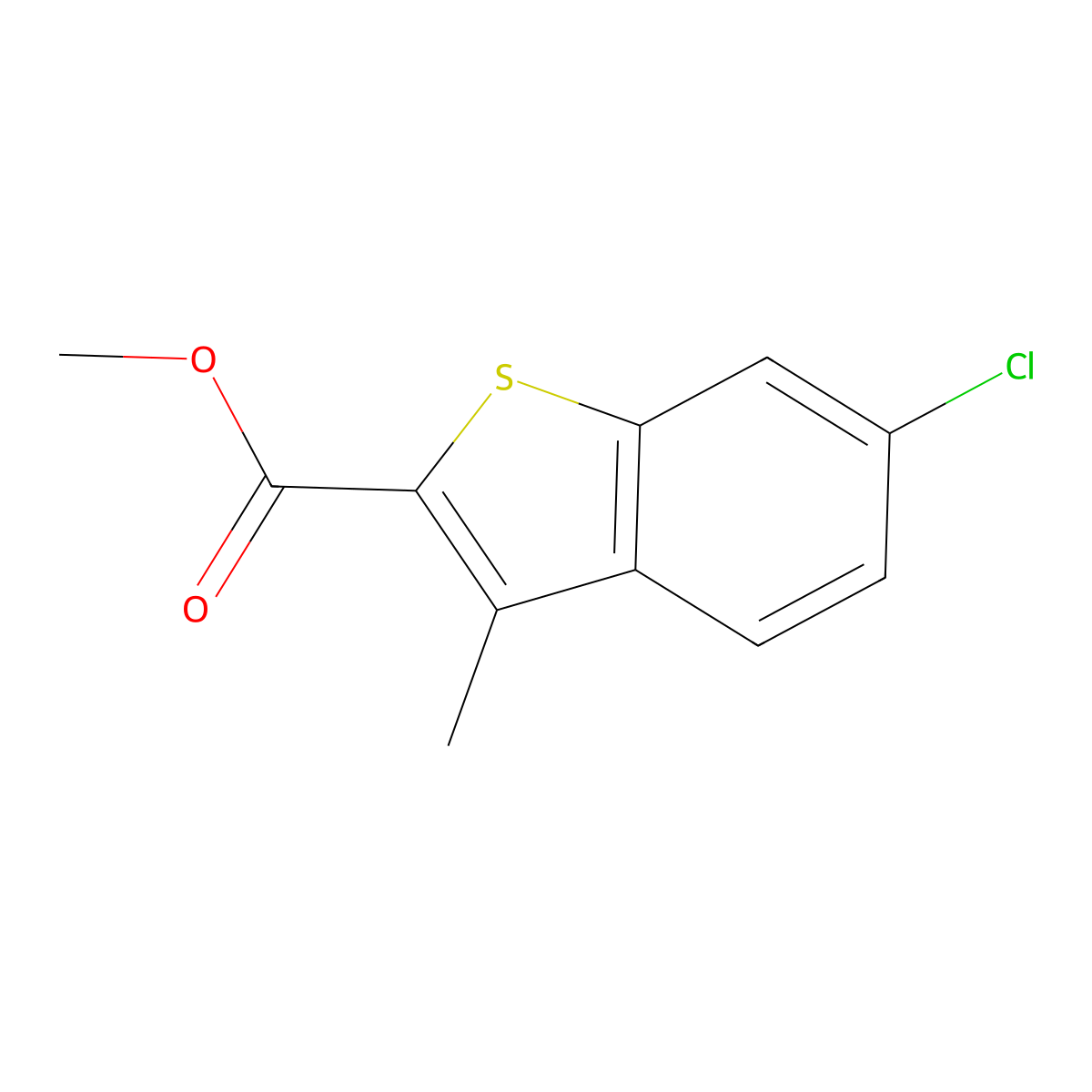 Methyl 6-chloro-3-methylbenzo[B]thiophene-2-carboxylate molecular structure, CAS 1415968-74-9