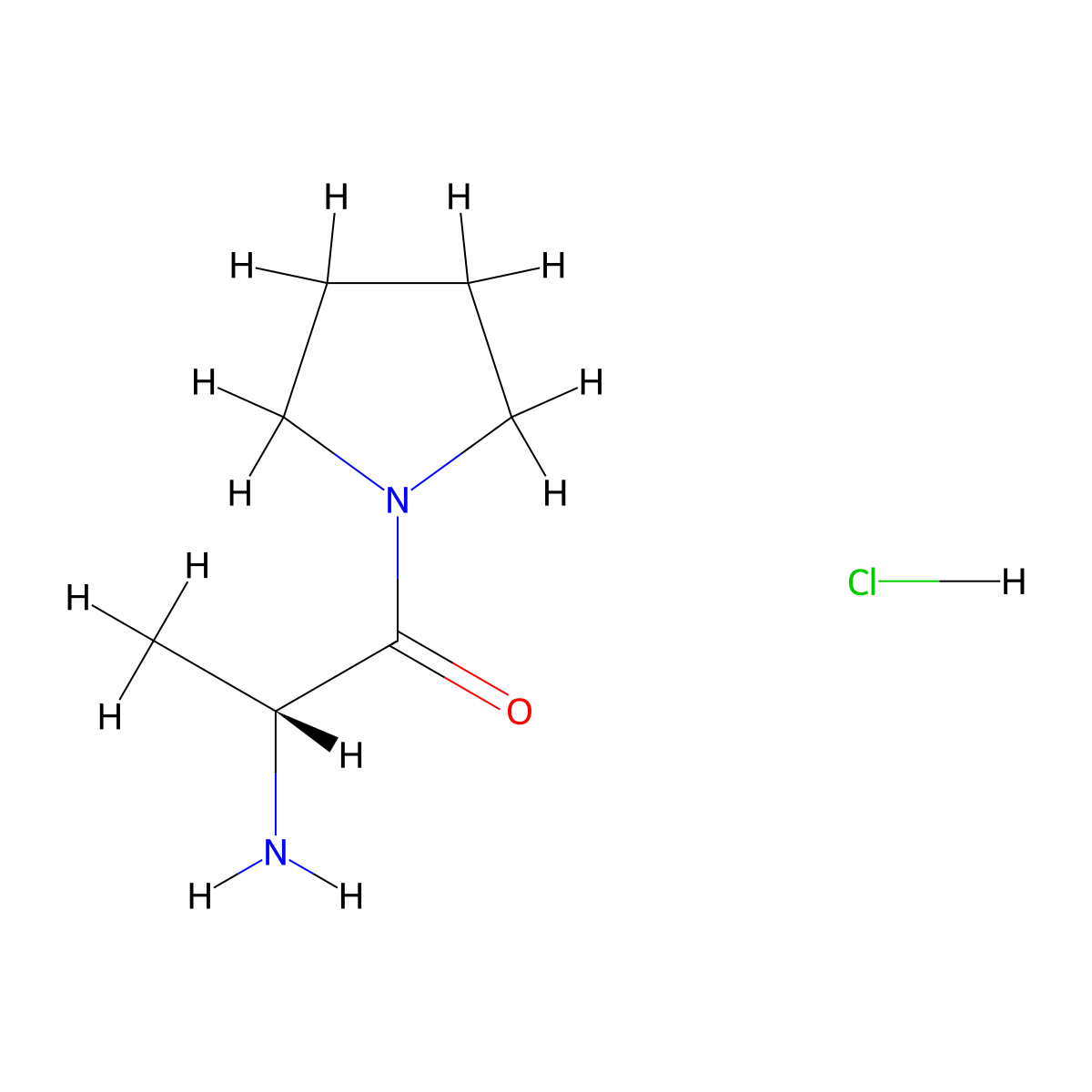 (2R)-2-amino-1-(pyrrolidin-1-yl)propan-1-one hydrochloride molecular structure, CAS 1415969-04-8